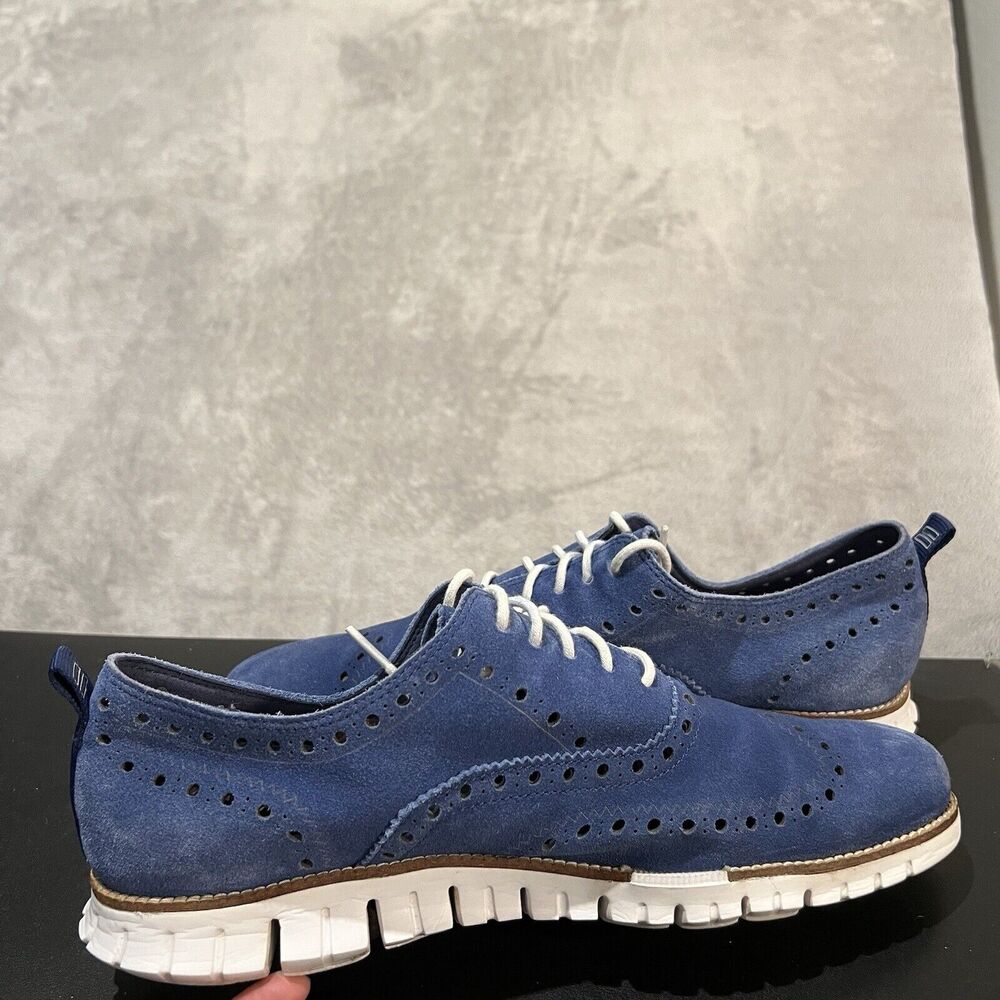 Cole Haan Zerogrand Wingtip Oxford Men's 13 Blue C27495 Casual Dress Shoes - Picture 6 of 10